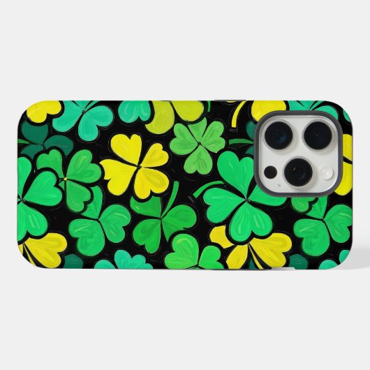 Pattern St. Patrick's Day Clowers  iPhoneケース (裏面横)