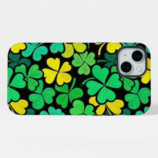 Pattern St. Patrick's Day Clowers  iPhoneケース (裏面横)