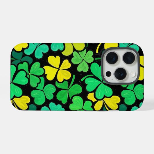 Pattern St. Patrick's Day Clowers  iPhoneケース (裏面横)