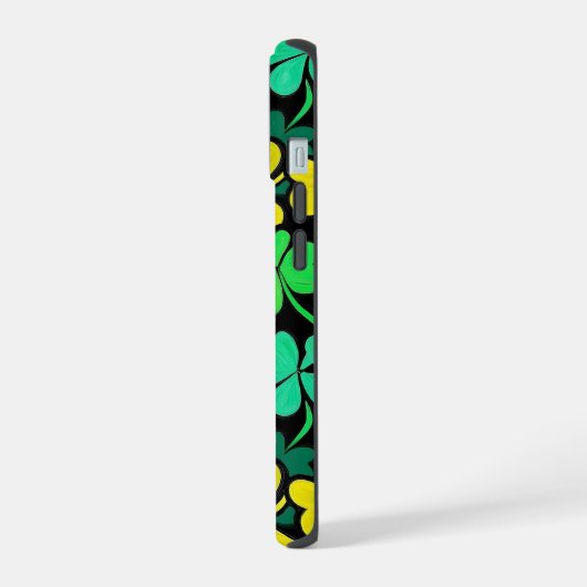 Pattern St. Patrick's Day Clowers  iPhone 15ケース (左側面)