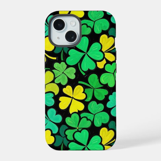 Pattern St. Patrick's Day Clowers  iPhone 15ケース (裏面)