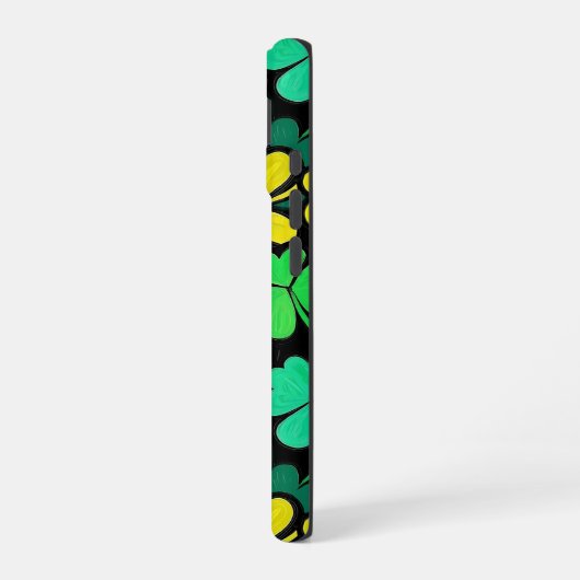 Pattern St. Patrick's Day Clowers  iPhone 16ケース (左側面)