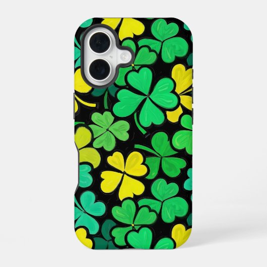 Pattern St. Patrick's Day Clowers  iPhone 16ケース (裏面)