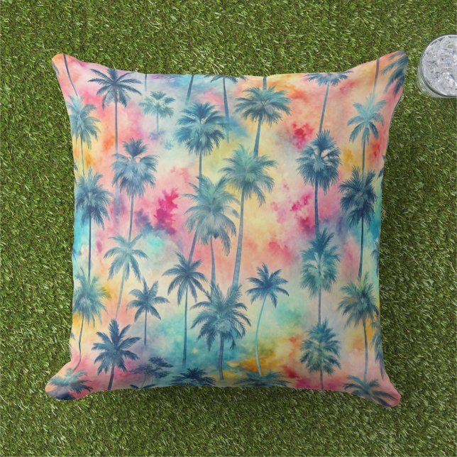 Pattern Tie Dye Palms  アウトドアクッション (芝生)