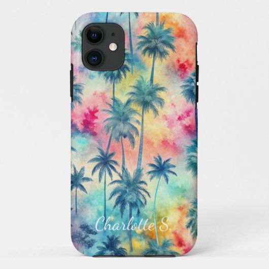 Pattern Tie Dye Palms Custon Case-Mate iPhoneケース (裏面)
