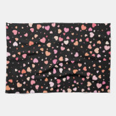 Pattern Valentineの2024背景(ハート付き) キッチンタオル (横)