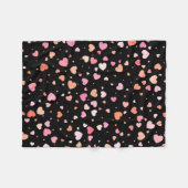 Pattern Valentineの2024背景(ハート付き) フリースブランケット (正面(横))