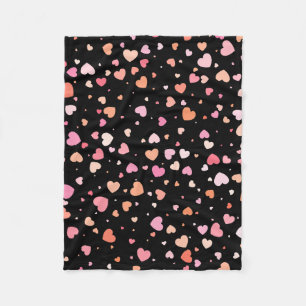 Pattern Valentineの2024背景(ハート付き) フリースブランケット