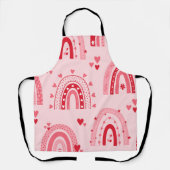 Pattern Valentine 2023背景とハート愛 エプロン (正面)
