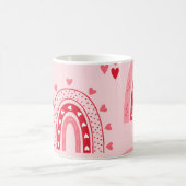 Pattern Valentine 2023背景とハート愛 コーヒーマグカップ (中央)