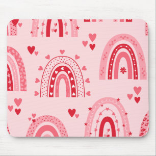Pattern Valentine 2023背景とハート愛 マウスパッド