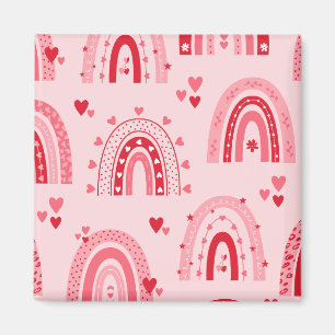 Pattern Valentine 2023背景とハート愛 マグネット
