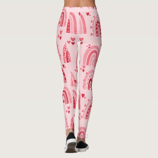 Pattern Valentine 2023背景とハート愛 レギンス (裏面)