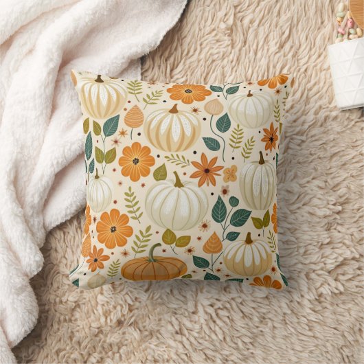 Pattern Vintage pumpkin Groovy クッション (ブランケット)