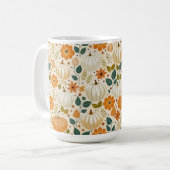 Pattern Vintage pumpkin Groovy コーヒーマグカップ (正面左)
