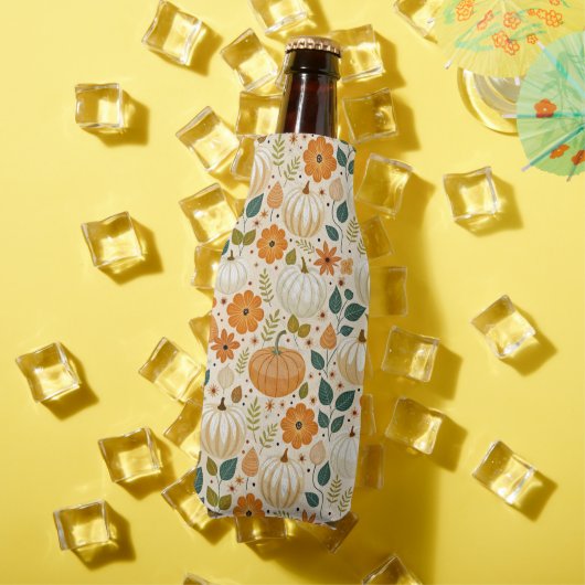 Pattern Vintage pumpkin Groovy ボトルクーラー (インサイチュ 夏)