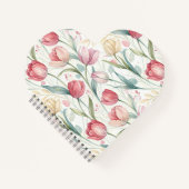 Pattern Watercolor Modern Tulips ノートブック (正面)