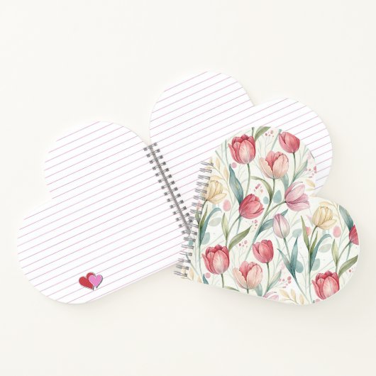 Pattern Watercolor Modern Tulips ノートブック (内部)