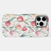 Pattern Watercolor Modern Tulips iPhoneケース (裏面横)
