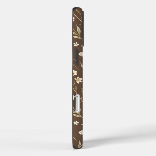 Pattern Wildflowers Brown Background Case-Mate iPhoneケース (裏面 / 右)