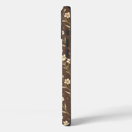 Pattern Wildflowers Brown Background Case-Mate iPhoneケース (裏面 / 左)