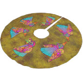 Pattern With bird creatures ブラッシュドポリエステルツリースカート (アングル)