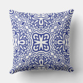 Pattern With Blue on White クッション (裏面)