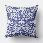 Pattern With Blue on White クッション (正面)