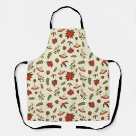 Pattern with Christmas Motifs エプロン