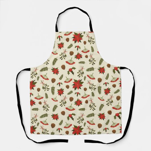 Pattern with Christmas Motifs エプロン (正面)