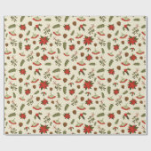 Pattern with Christmas Motifs ラッピングペーパー (フラット)