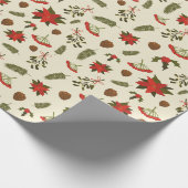 Pattern with Christmas Motifs ラッピングペーパー (角)
