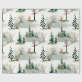 Pattern with Christmas trees, trees and bushes. Bl ラッピングペーパー (フラット)