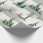 Pattern with Christmas trees, trees and bushes. Bl ラッピングペーパー (角)