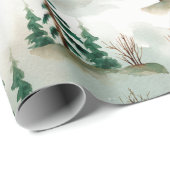 Pattern with Christmas trees, trees and bushes. Bl ラッピングペーパー (ロールコーナー)