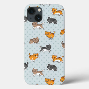 pattern with funny cats iPhone 13ケース