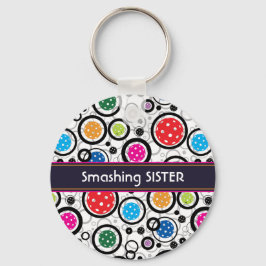 Pattern with Pickleballs キーホルダー