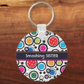 Pattern with Pickleballs キーホルダー (正面)