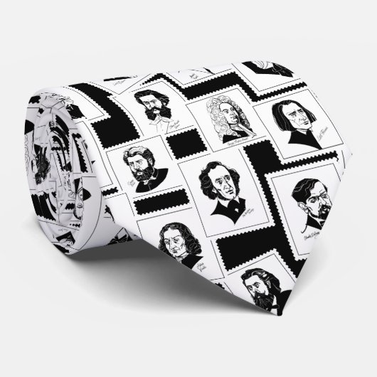 Pattern with portraits of the greatest composers ネクタイ (ロール)