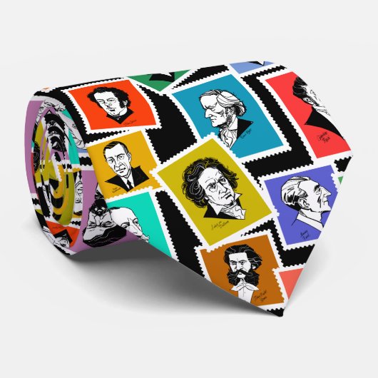 Pattern with portraits of the greatest composers ネクタイ (ロール)