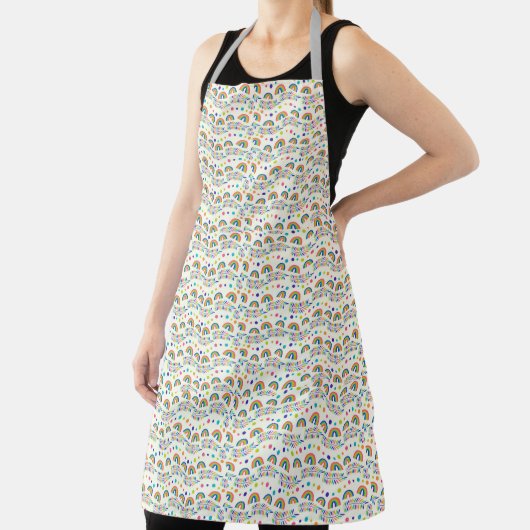 Patterned apron featuring colorful repeating  エプロン (インサイチュ)