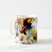 Patterned batik fabric suitable as backgroundabstr コーヒーマグカップ (正面左)