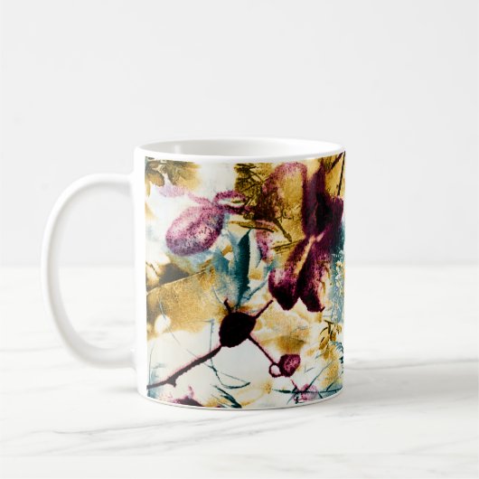 Patterned batik fabric suitable as backgroundabstr コーヒーマグカップ (左)