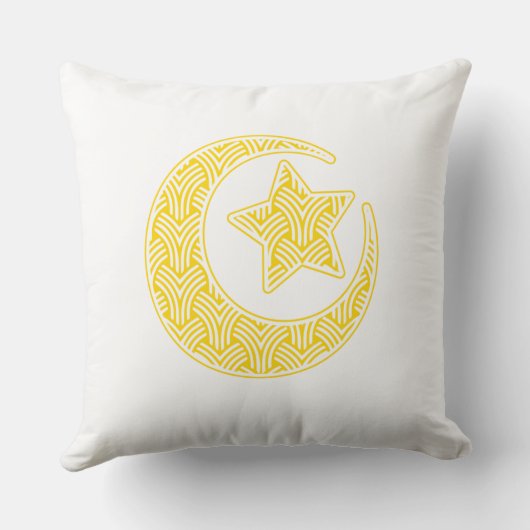 Patterned Crescent & Star Pillow クッション (裏面)