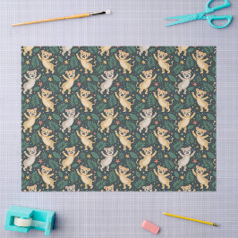 Patterned fabric featuring playful cartoon lion  薄葉紙
