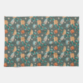 Patterned fabric with whimsical foxes Towel キッチンタオル (横)