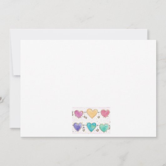 Patterned Hearts Valentine Notecard Invitation 招待状 (裏面)