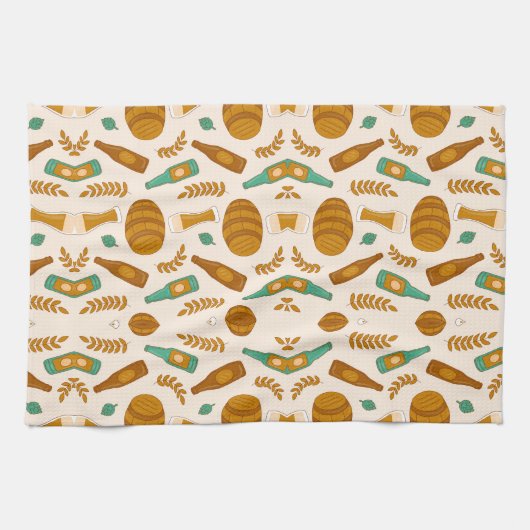 Patterned image featuring various breads  キッチンタオル (横)