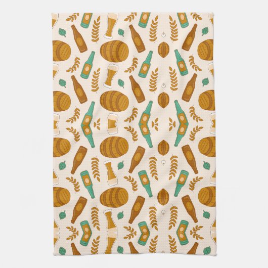 Patterned rug designs with a rustic bakery theme キッチンタオル (縦)
