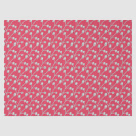 Patterned Silver-Grey Foliage on Bright Pink Red 薄葉紙